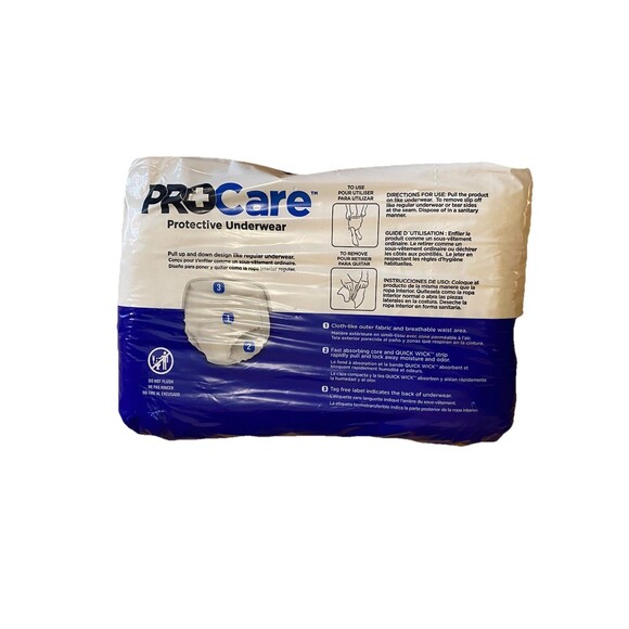 Procare ~ Protective Underwear ~ Pack Of 18~  Size Large 44" - 58” (112cm-147cm) - Picture 3 of 6